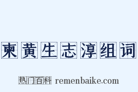 柬黄生志淳组词是什么意思的图片